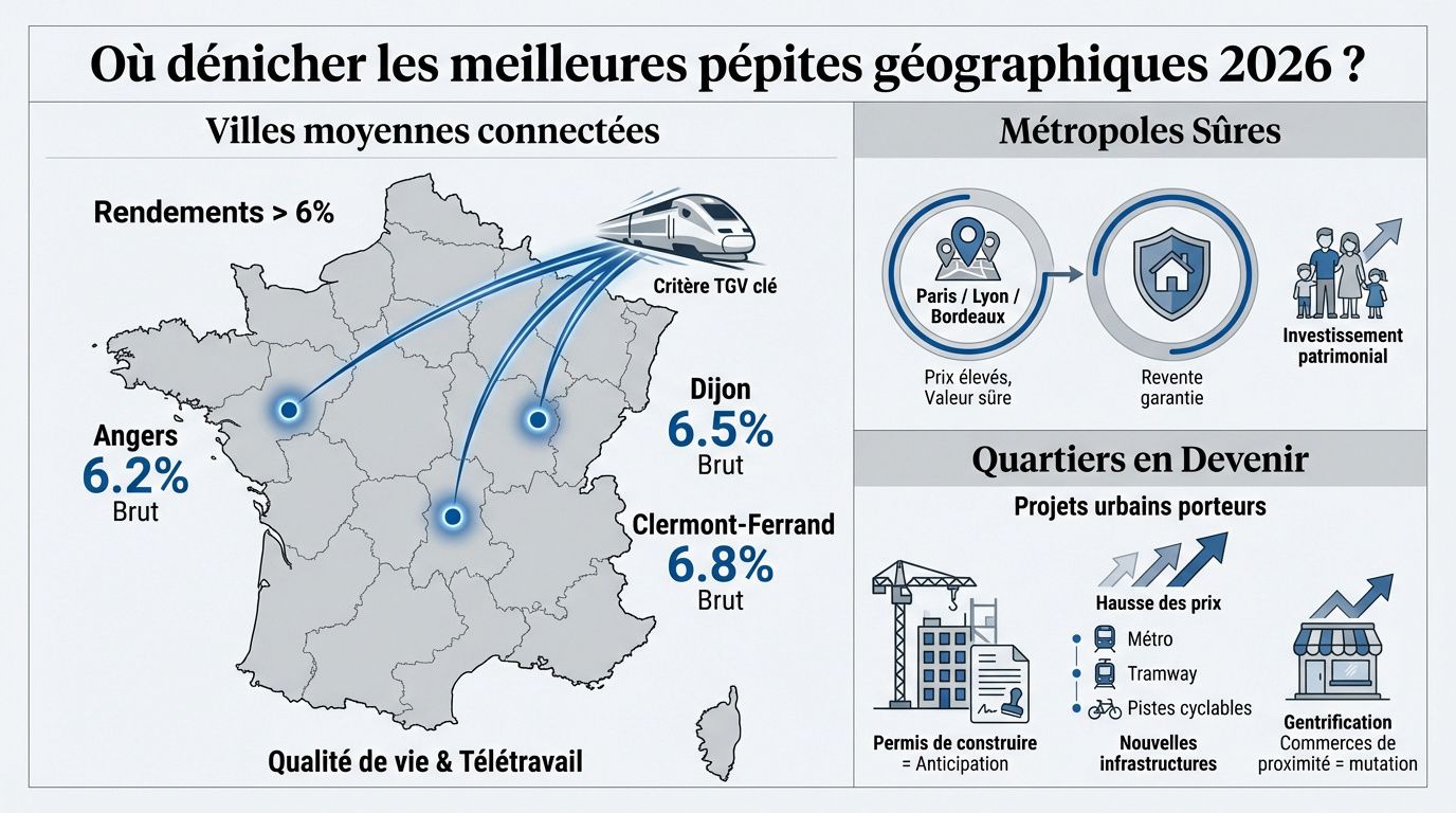 Villes moyennes et métropoles attractives pour l'investissement immobilier en 2026