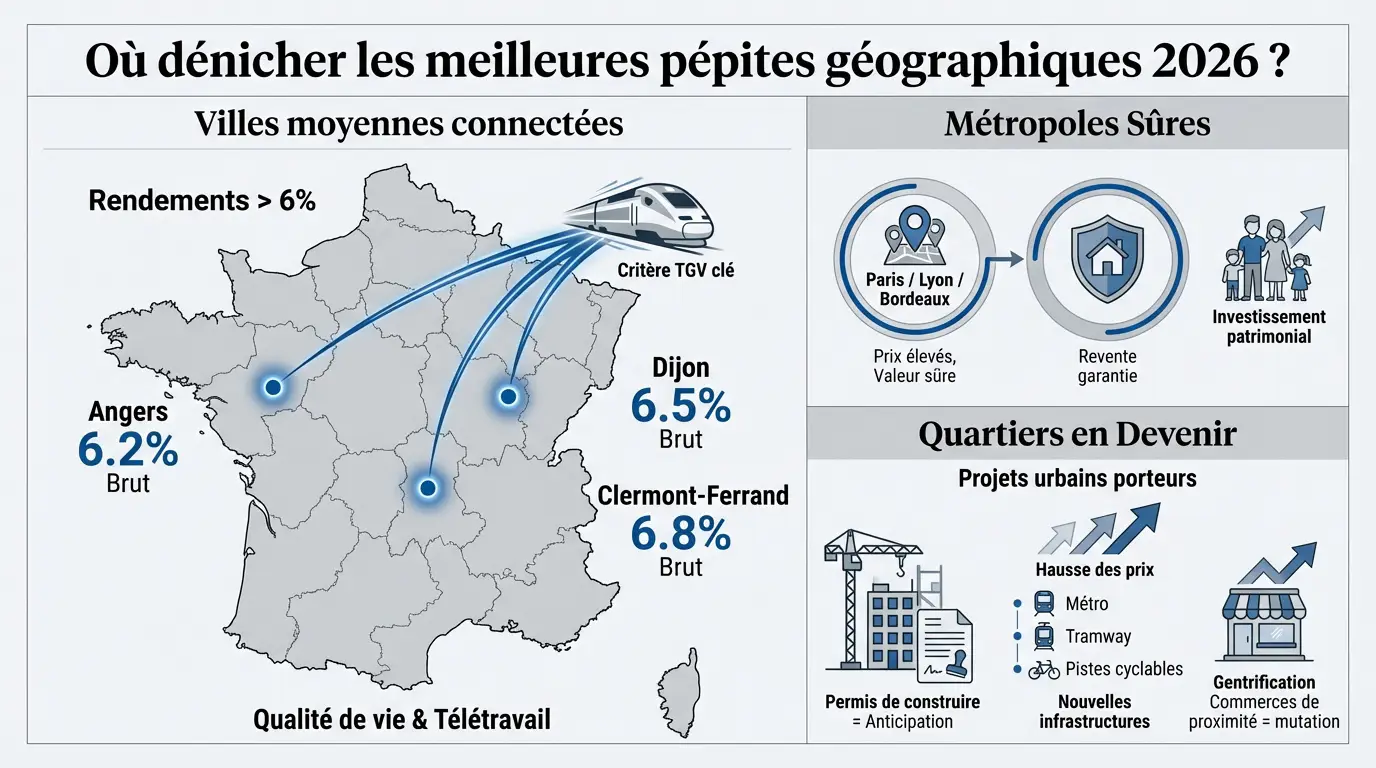 Villes moyennes et métropoles attractives pour l'investissement immobilier en 2026