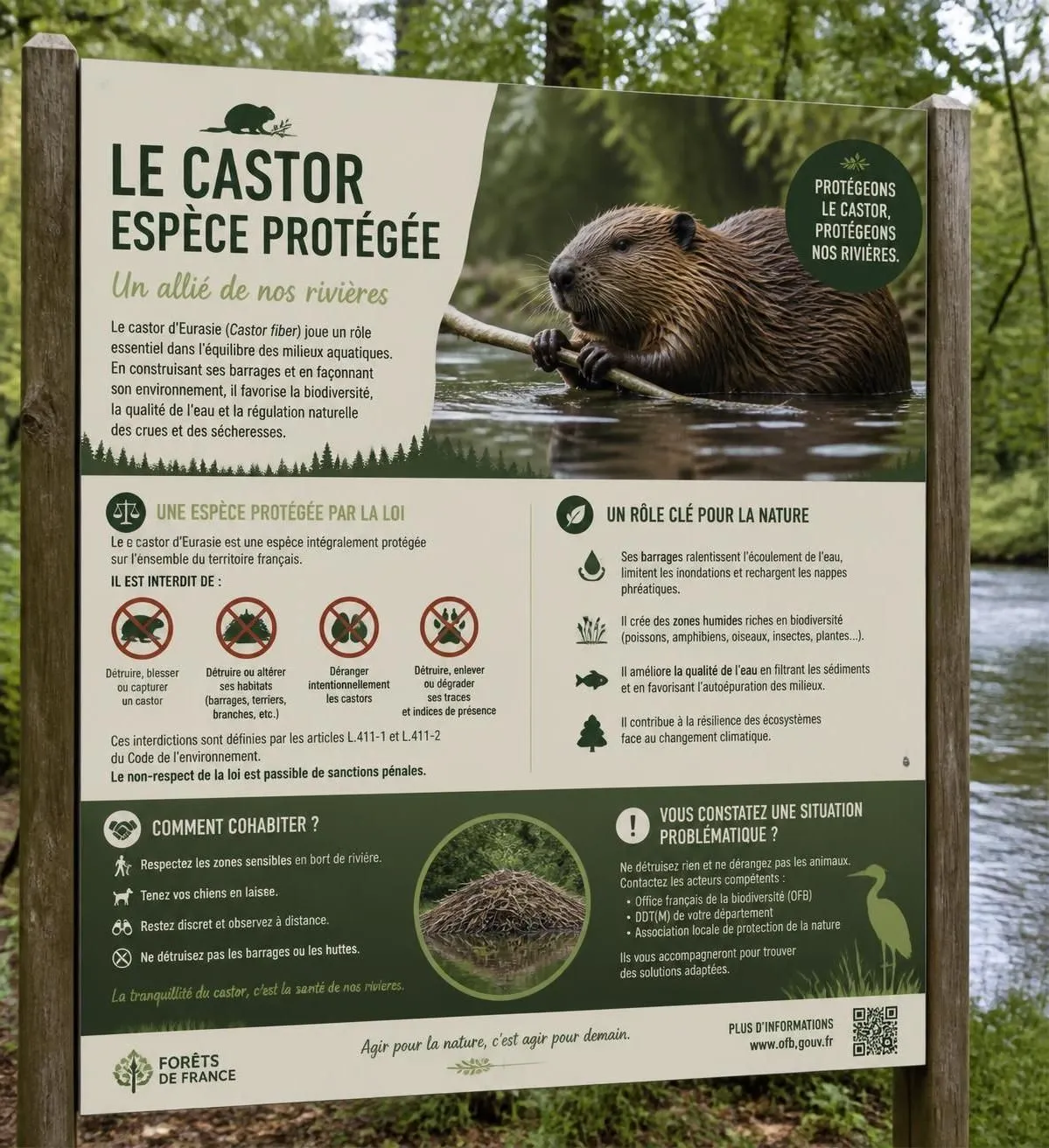 découvrez l'impact du castor sur votre propriété et apprenez comment gérer sa présence en respectant la législation en vigueur.