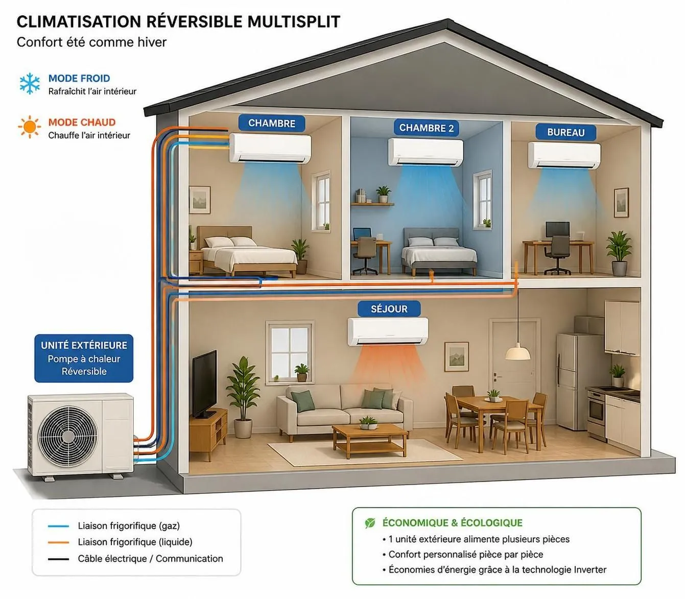 découvrez tout sur la climatisation réversible : fonctionnement, coûts d'installation en 2026 et les aides financières disponibles pour optimiser votre confort et vos économies d'énergie.